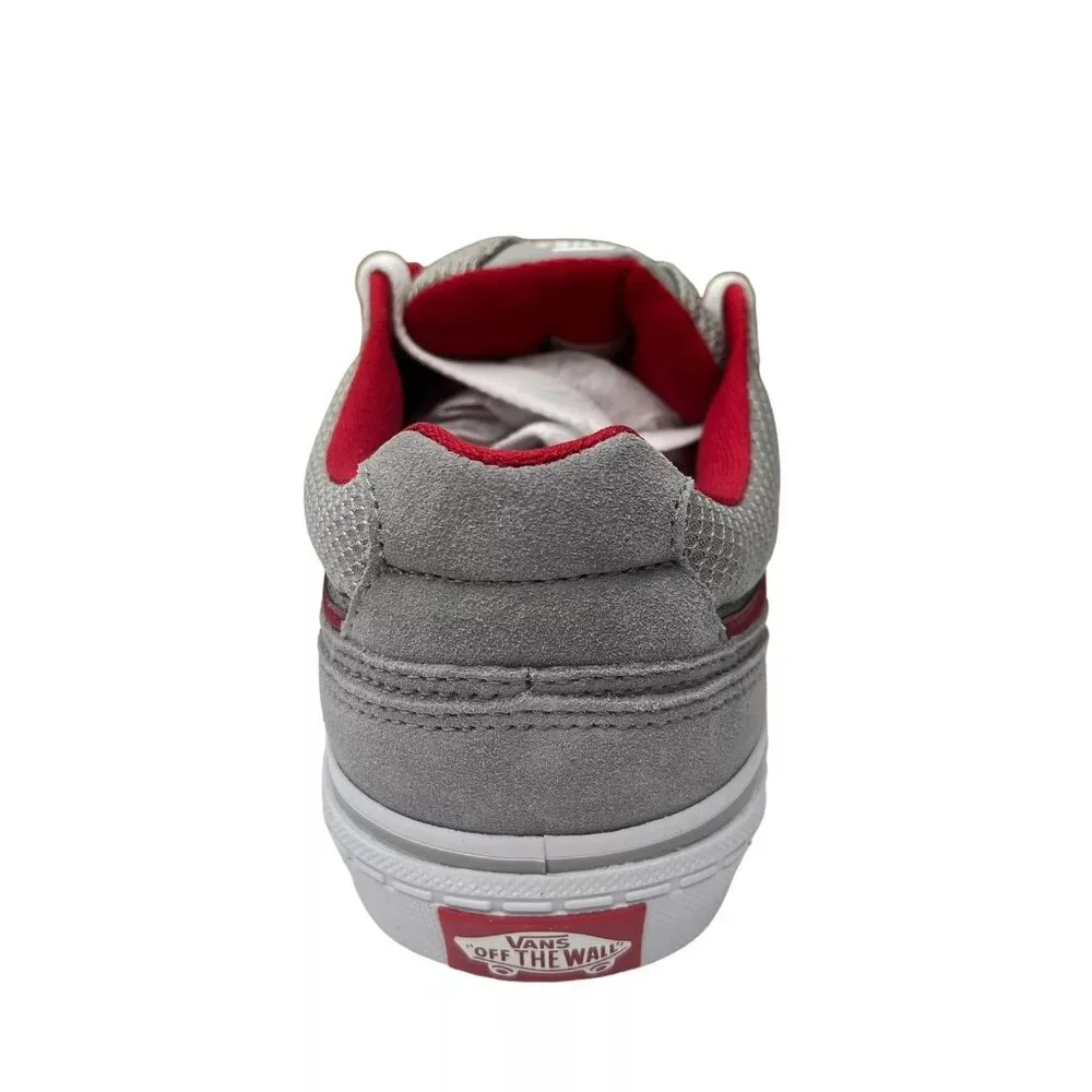 Vans Caldrone Youth Boy's Suede Sneakers Size‎ 5 Gray-Red Classic Stylish Shoes